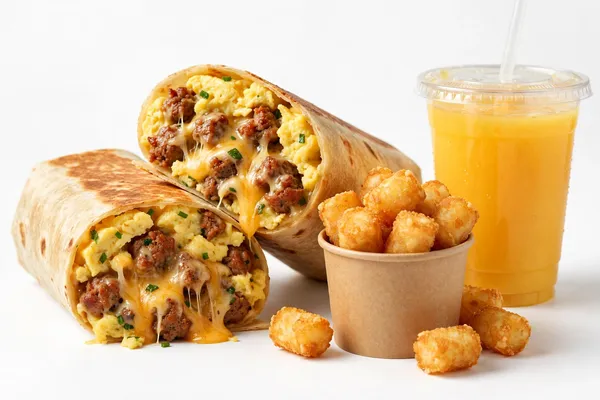 Ultimate Meat & Cheese Breakfast Burrito Combo